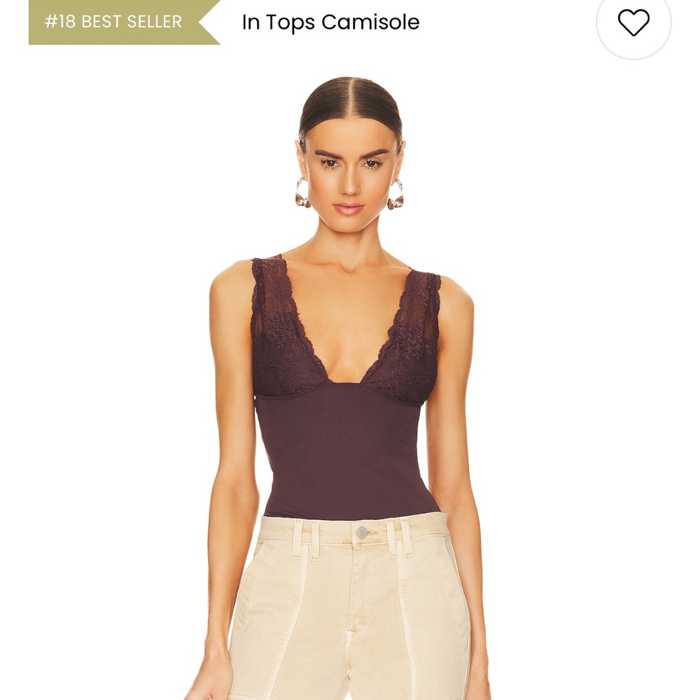 Women's Lace Trim Camisole - Dark Brown